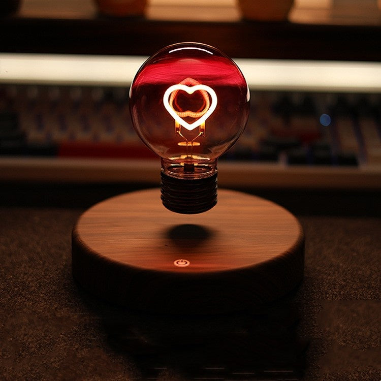 Magnetic Levitating Bulb Lamp Floating Heart Night Light
